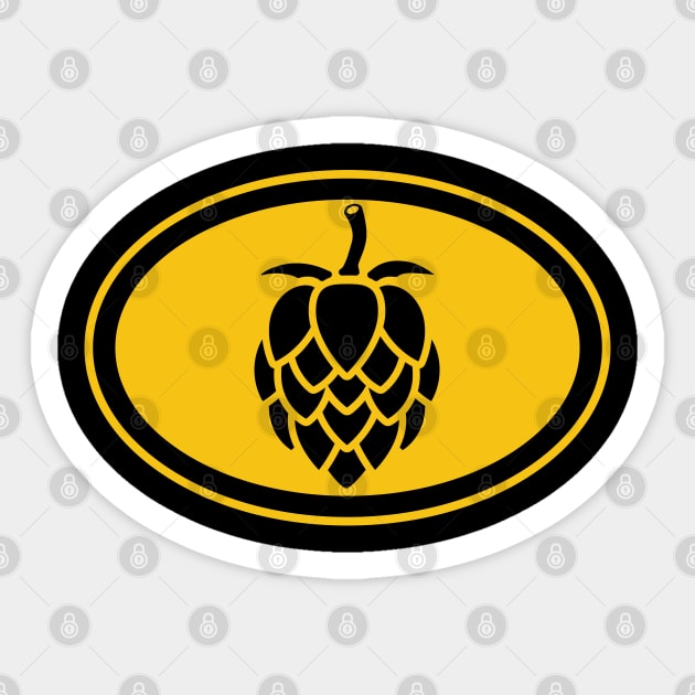 The Beer Hops (yellow) Sticker by dkdesigns27